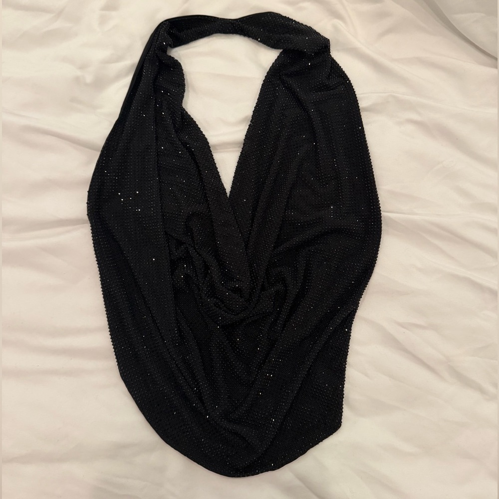MANGO TOP WITH DRAPED NECKLINE AND CRYSTALS - Picture 6 of 6